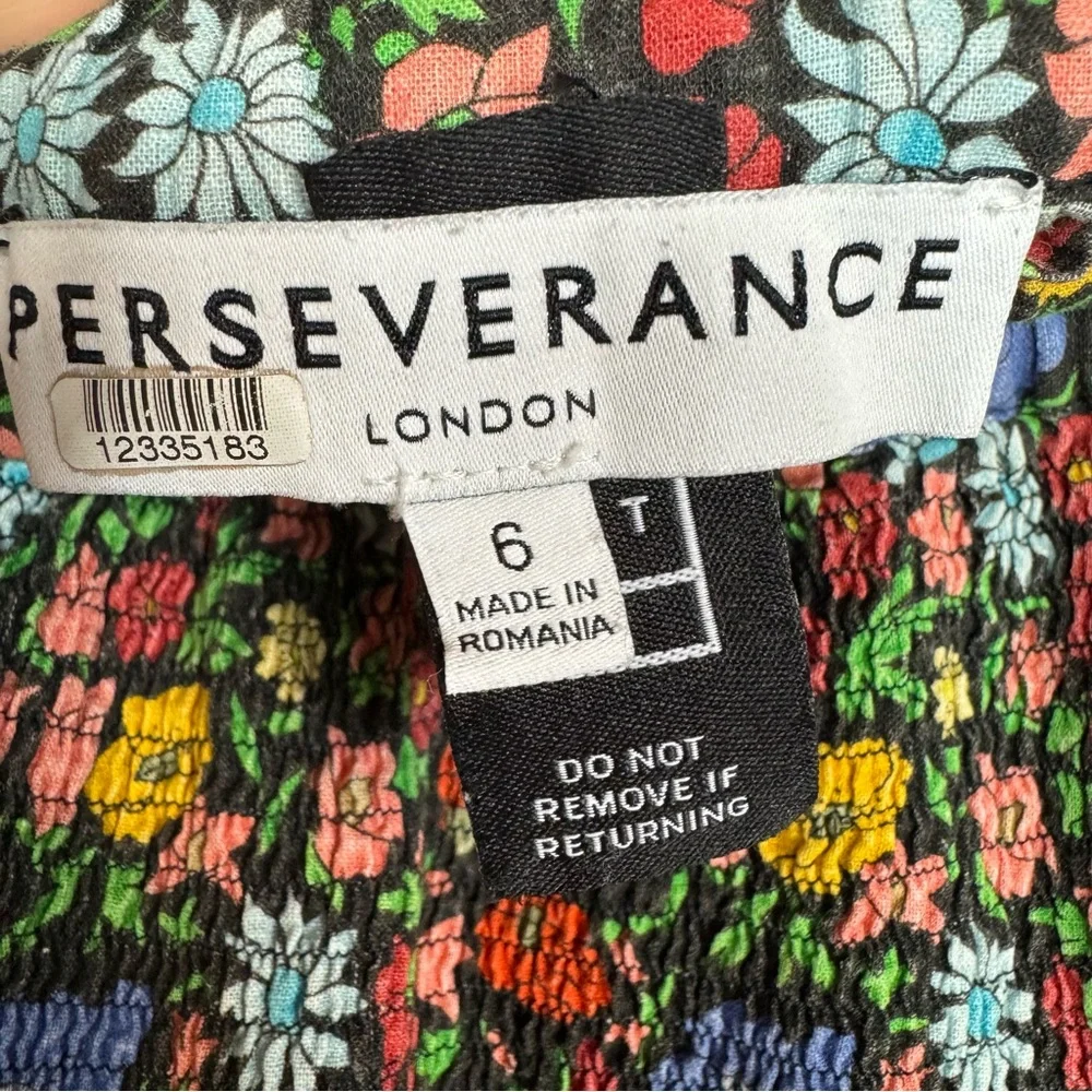 PERSEVERANCE London Floral smocked‎ Short Ruffled mini Skirt Size 6 B